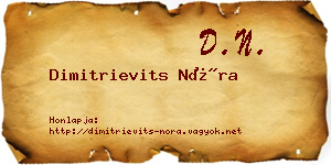 Dimitrievits Nóra névjegykártya