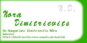 nora dimitrievits business card